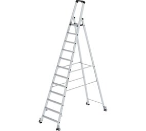 Munk Aluminium industrietrap, 12 treden, verrijdbaar Munk Aluminium industrietrap, 12 treden, verrijdbaar