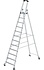 Aluminium industrietrap, 12 treden, verrijdbaar