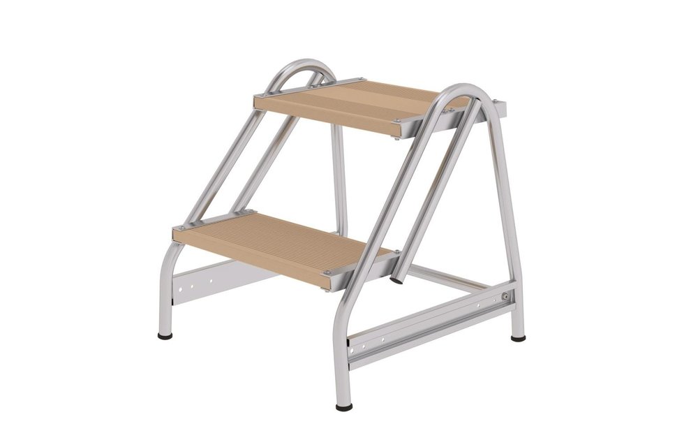 Plateautrap, 2 houten treden