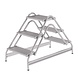 Munk Dubbelzijdige plateautrap, 2x3 aluminium treden Munk Dubbelzijdige plateautrap, 2x3 aluminium treden