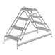 Munk Dubbelzijdige plateautrap, 2x4 aluminium treden Munk Dubbelzijdige plateautrap, 2x4 aluminium treden