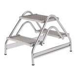 Roossien Dubbelzijdige plateautrap, 2x2 staal roostertreden