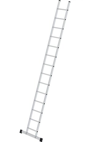 Roossien Aluminium enkele ladder, 14 sporten met stabilisatiebalk