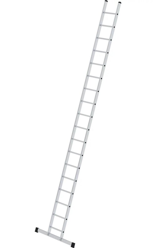 Roossien Aluminium enkele ladder, 18 sporten met stabilisatiebalk