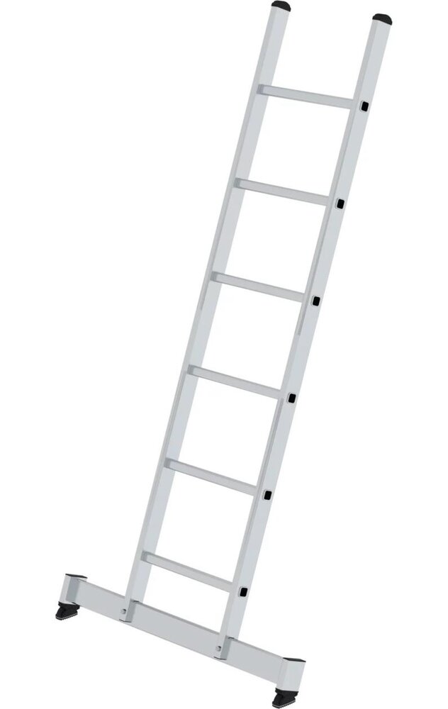Munk Aluminium enkele ladder, 6 sporten met Nivello-stabilisatiebalk Munk Aluminium enkele ladder, 6 sporten met Nivello-stabilisatiebalk