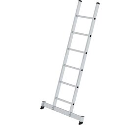 Munk Aluminium enkele ladder, 6 sporten met Nivello-stabilisatiebalk Munk Aluminium enkele ladder, 6 sporten met Nivello-stabilisatiebalk