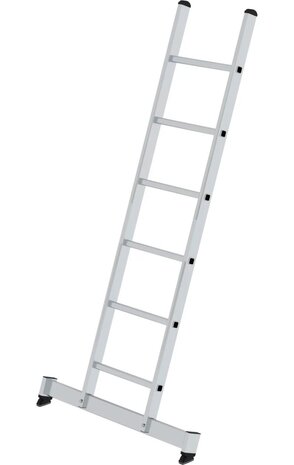 Munk Aluminium enkele ladder, 6 sporten met Nivello-stabilisatiebalk Munk Aluminium enkele ladder, 6 sporten met Nivello-stabilisatiebalk