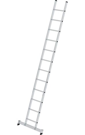 Munk Aluminium enkele ladder, 12 sporten met Nivello-stabilisatiebalk Munk Aluminium enkele ladder, 12 sporten met Nivello-stabilisatiebalk