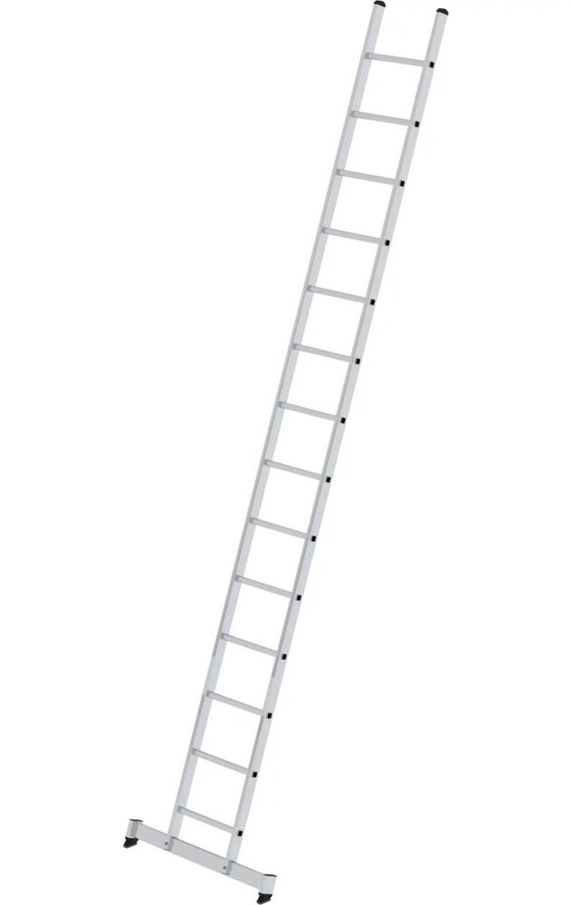 Roossien Aluminium enkele ladder, 14 sporten met Nivello-stabilisatiebalk