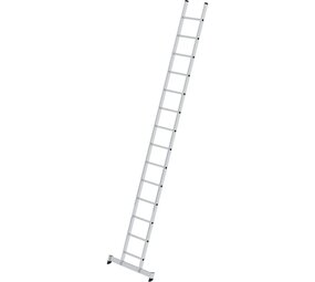 Roossien Aluminium enkele ladder, 14 sporten met Nivello-stabilisatiebalk