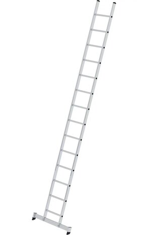 Roossien Aluminium enkele ladder, 14 sporten met Nivello-stabilisatiebalk