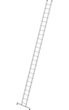 Roossien Aluminium enkele ladder, 24 sporten met Nivello-stabilisatiebalk