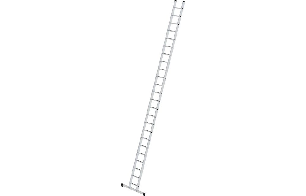 Aluminium enkele ladder, 24 sporten met stabilisatiebalk en R13 anti-slip