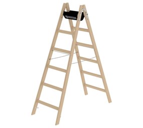 Munk Houten dubbele ladder, 2x6 sporten Munk Houten dubbele ladder, 2x6 sporten