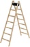 Houten dubbele ladder, 2x7 sporten Houten dubbele ladder, 2x7 sporten