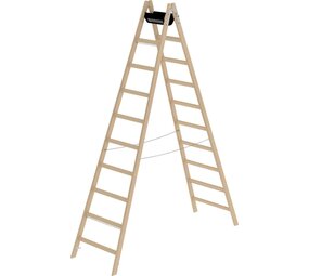 Roossien Houten dubbele ladder, 2x10 sporten