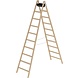 Roossien Houten dubbele ladder, 2x10 sporten