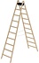 Houten dubbele ladder, 2x10 sporten Houten dubbele ladder, 2x10 sporten