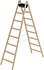 Houten dubbele ladder, 2x8 sporten Houten dubbele ladder, 2x8 sporten