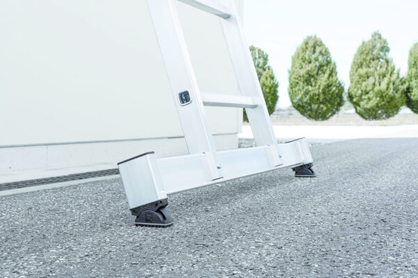 Munk Aluminium enkele ladder, 6 sporten met Nivello-stabilisatiebalk Munk Aluminium enkele ladder, 6 sporten met Nivello-stabilisatiebalk