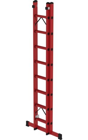 Roossien Volkunststof opsteekladder, 2x8 sporten met stabilisatiebalk
