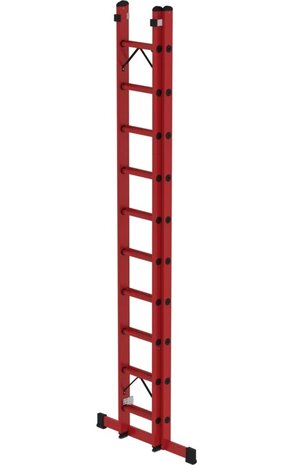 Munk Volkunststof opsteekladder, 2x10 sporten met stabilisatiebalk Munk Volkunststof opsteekladder, 2x10 sporten met stabilisatiebalk