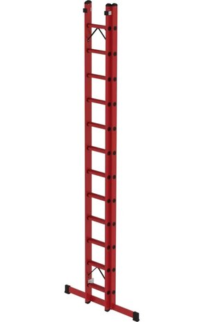 Munk Volkunststof opsteekladder, 2x12 sporten met stabilisatiebalk Munk Volkunststof opsteekladder, 2x12 sporten met stabilisatiebalk
