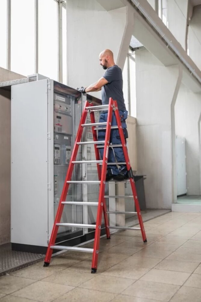 Roossien Kunststof dubbele trap, 2x8 treden