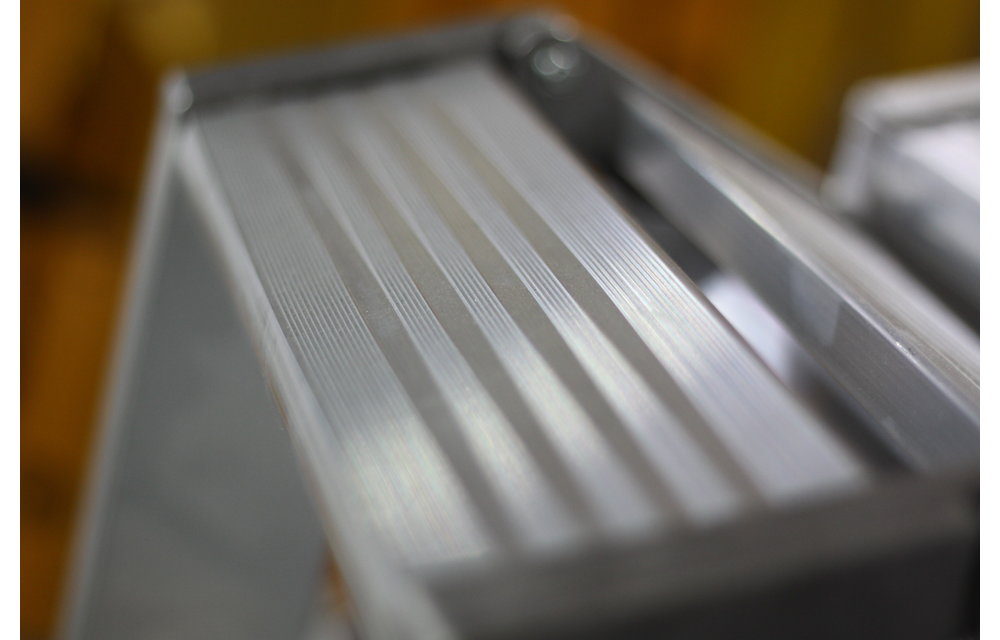 Aluminium dubbele trap, 2x5 treden, verrijdbaar