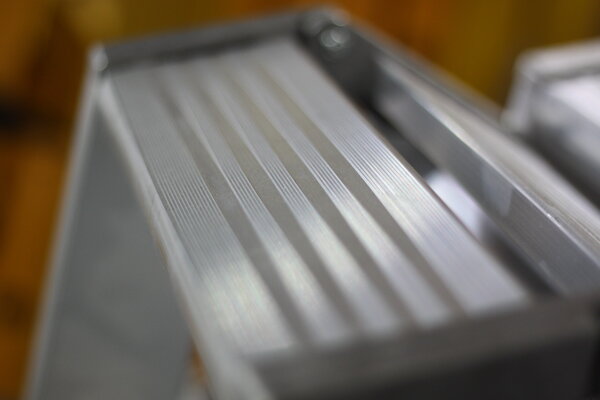 Munk Aluminium dubbele trap, 2x8 treden, verrijdbaar Munk Aluminium dubbele trap, 2x8 treden, verrijdbaar