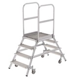 Munk Aluminium dubbele bordestrap met 2x4 stalen treden