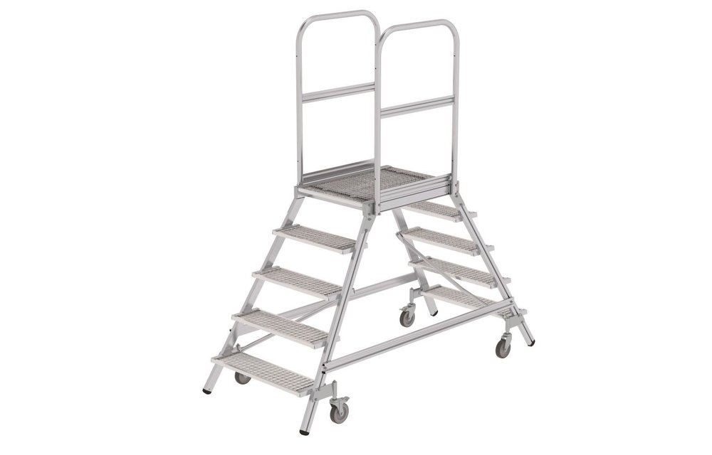Dubbele bordestrap met 2x5 stalen treden