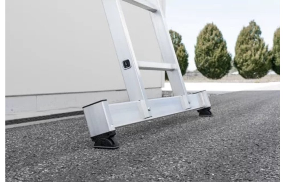 4-delige aluminium vouwladder, 4x4, met stabilisatiebalk