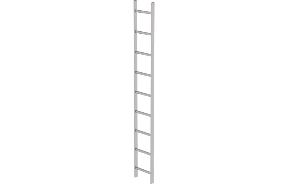 RVS enkele putladder, 1x9, B= 340mm