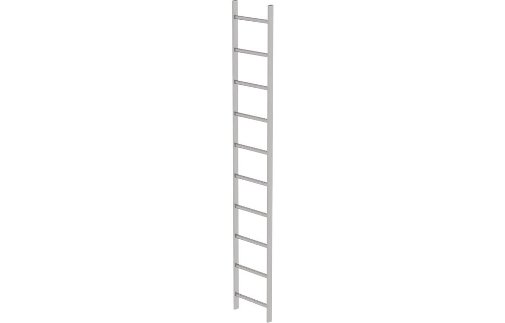 RVS enkele putladder, 1x10, B= 440mm