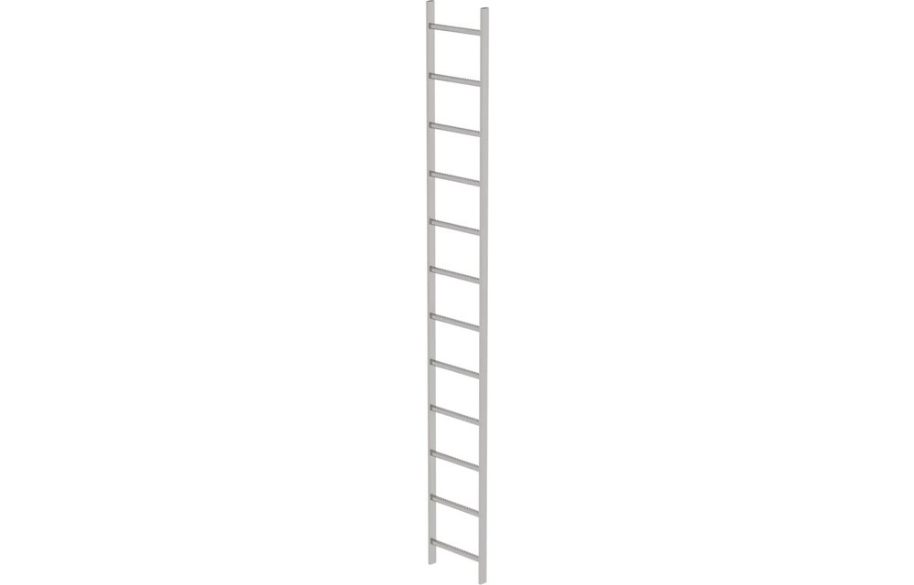 RVS enkele putladder, 1x12, B= 440mm