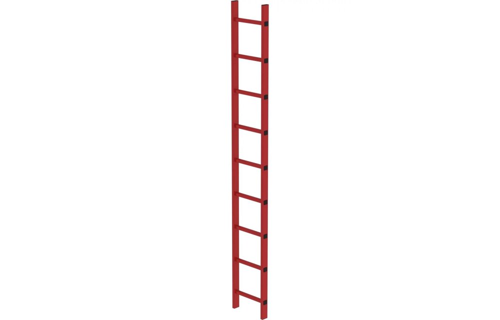 Kunststof enkele putladder, 1x9, B= 350mm