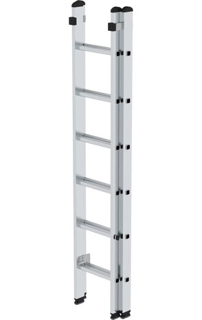 Roossien 2-delige aluminium opsteekladder, 2x6 sporten