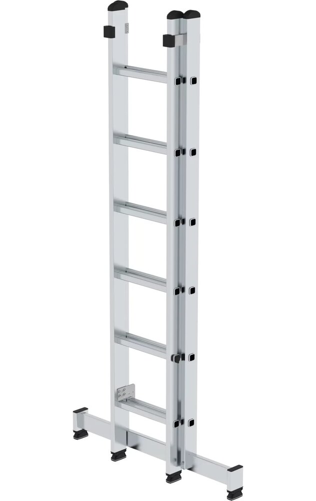 Munk 2-delige opsteekladder, 2x6 sporten met Nivello stabilisatiebalk Munk 2-delige opsteekladder, 2x6 sporten met Nivello stabilisatiebalk