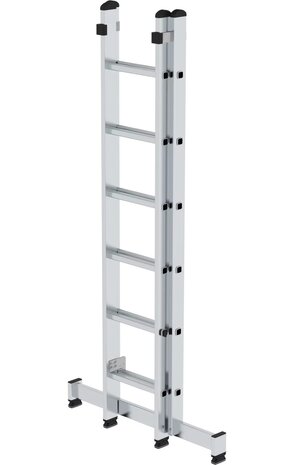 Munk 2-delige opsteekladder, 2x6 sporten met Nivello stabilisatiebalk Munk 2-delige opsteekladder, 2x6 sporten met Nivello stabilisatiebalk