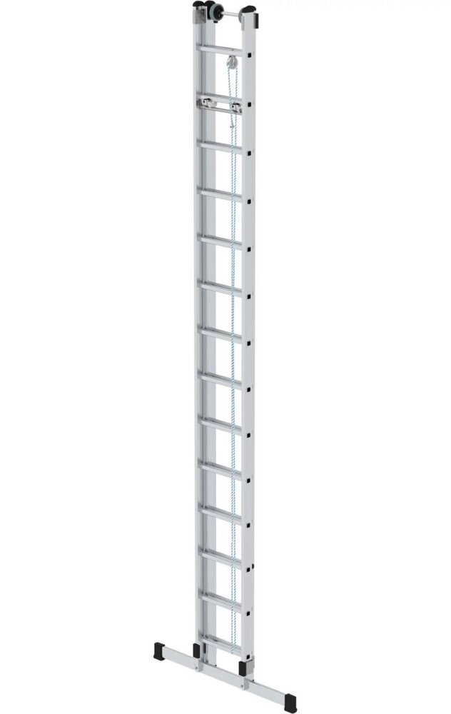 Roossien 2-delige optrekladder, 2x14 sporten met standaard stabilisatiebalk Roossien 2-delige optrekladder, 2x14 sporten met standaard stabilisatiebalk