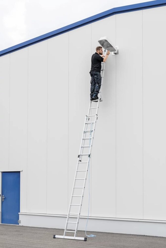 Roossien 2-delige optrekladder, 2x16 sporten met standaard stabilisatiebalk