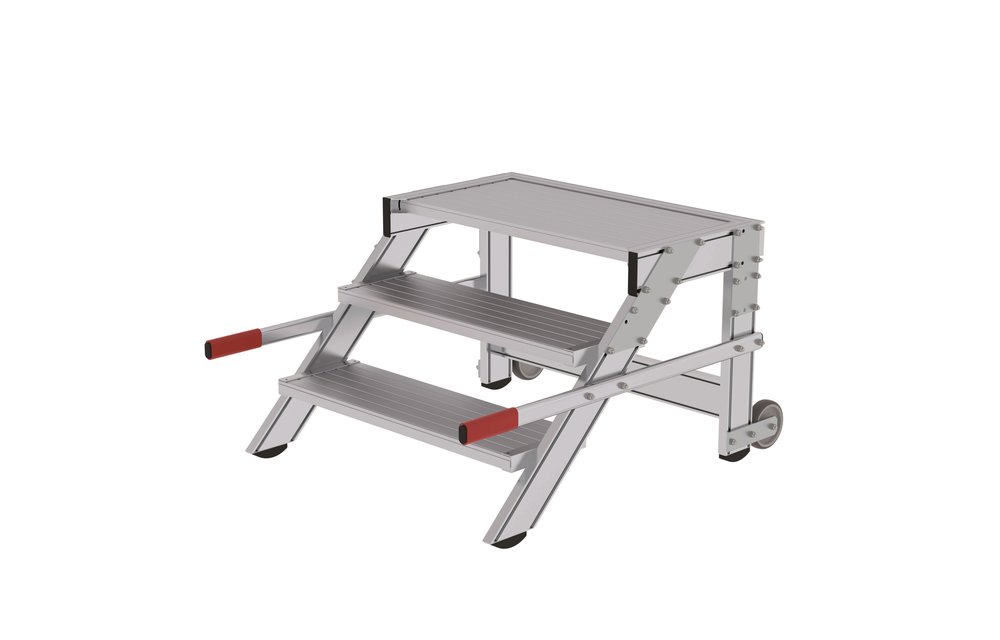 Plateautrap, verrijdbaar, 1x3
