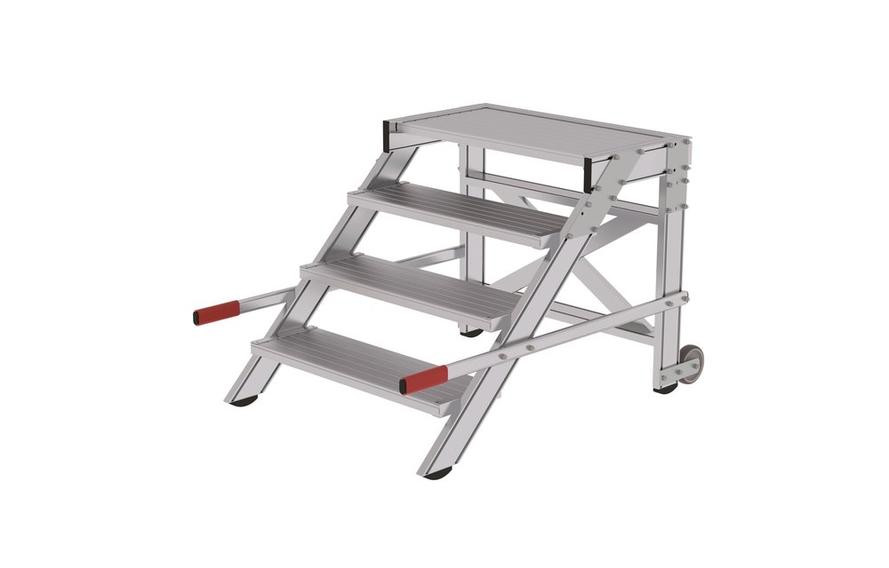 Plateautrap, verrijdbaar, 1x4