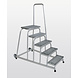 Roossien Verrijdbare plateautrap, 5 staal roostertreden
