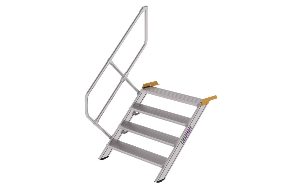 Vaste trap 45°, 1x4 aluminium treden, B=600mm