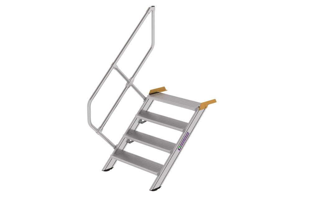 Vaste trap 45°, 1x4 aluminium treden, B=600mm
