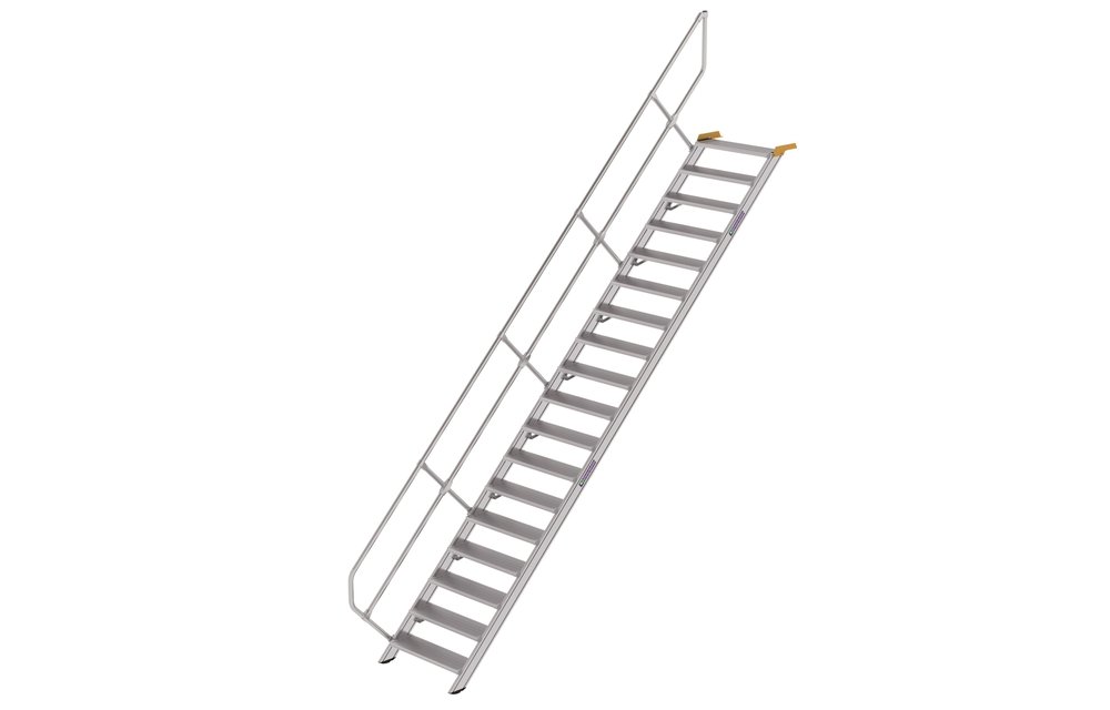 Vaste trap 45°, 1x18 aluminium treden, B=600mm