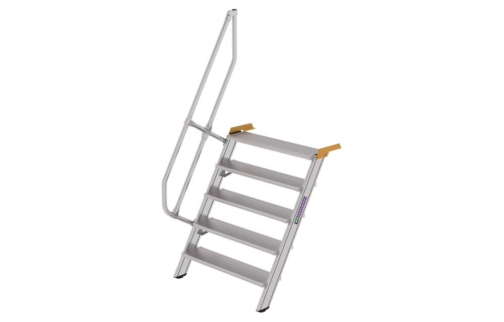 Vaste trap 60°, 1x5 aluminium treden, B=600mm