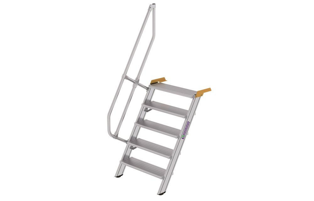 Vaste trap 60°, 1x5 aluminium treden, B=600mm
